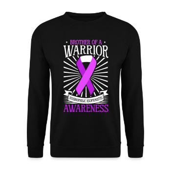 Bruder eines Kämpfers - EOE Awareness - Unisex Pullover - Schwarz - Vorne - Alina (178cm) & Michal (187cm)