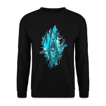 Kajak Paddeln – Kajakfahren Wassersport - Unisex Pullover - Schwarz - Vorne - Alina (178cm) & Michal (187cm)