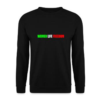 Women life freedom - Sweat-shirt Unisexe - noir - Devant - Alina (178cm) & Michal (187cm)