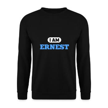 Ernest Name Spruch für stolze Ernests - Unisex Pullover - Schwarz - Vorne - Alina (178cm) & Michal (187cm)