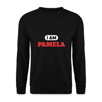 Pamela Name Spruch für stolze Pamelas - Unisex Pullover - Schwarz - Vorne - Alina (178cm) & Michal (187cm)