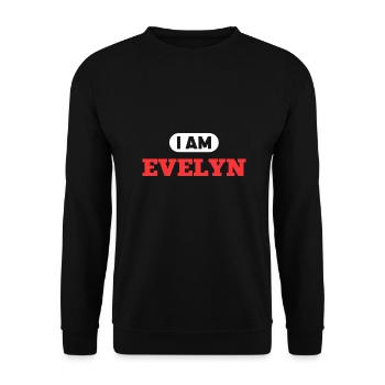 Evelyn Name Spruch für stolze Evelyns - Unisex Pullover - Schwarz - Vorne - Alina (178cm) & Michal (187cm)