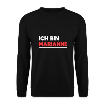 Marianne Name Spruch für stolze Mariannes - Unisex Pullover - Schwarz - Vorne - Alina (178cm) & Michal (187cm)