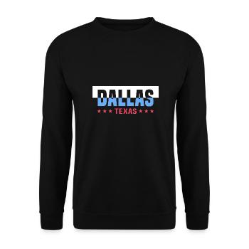 Dallas in Texas Design für stolze Texaner - Unisex Pullover - Schwarz - Vorne - Alina (178cm) & Michal (187cm)