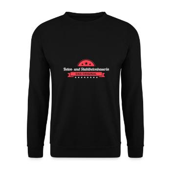 Beton- und Stahlbetonbauerin Design für Handwerker - Unisex Pullover - Schwarz - Vorne - Alina (178cm) & Michal (187cm)