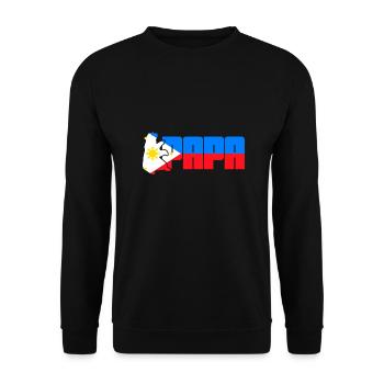 Papa Design für stolze Pinoys - Unisex Pullover - Schwarz - Vorne - Alina (178cm) & Michal (187cm)