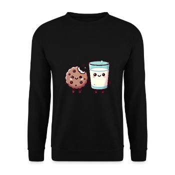 Milk Cookie Best Friends Illustration - Unisex Sweatshirt - black - Front - Alina (178cm) & Michal (187cm)