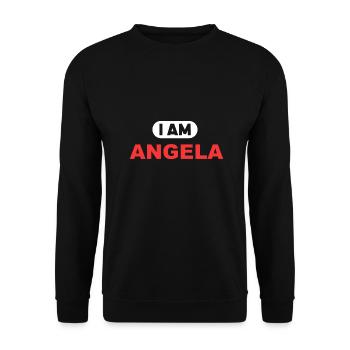 Angela Name Spruch für stolze Angelas - Unisex Pullover - Schwarz - Vorne - Alina (178cm) & Michal (187cm)