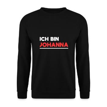 Johanna Name Spruch für stolze Johannas - Unisex Pullover - Schwarz - Vorne - Alina (178cm) & Michal (187cm)