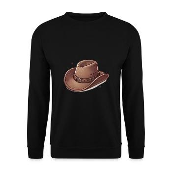 Western Cowboy Hat Illustration - Unisex Sweatshirt - black - Front - Alina (178cm) & Michal (187cm)