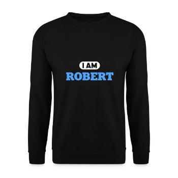 Robert Namenszusatz für stolze Roberts - Unisex Pullover - Schwarz - Vorne - Alina (178cm) & Michal (187cm)