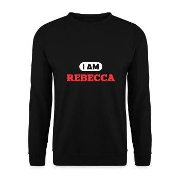 Rebecca Name Spruch für stolze Rebeccas - Unisex Pullover - Schwarz - Vorne - Alina (178cm) & Michal (187cm)