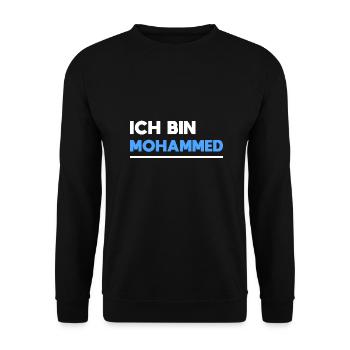 Mohammed Name Spruch für stolze Mohammeds - Unisex Pullover - Schwarz - Vorne - Alina (178cm) & Michal (187cm)