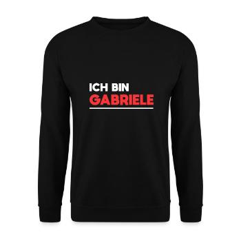 Gabriele Name Spruch für stolze Gabriele - Unisex Pullover - Schwarz - Vorne - Alina (178cm) & Michal (187cm)