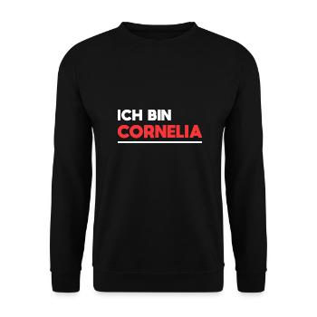 Cornelia Name Spruch für stolze Cornelias - Unisex Pullover - Schwarz - Vorne - Alina (178cm) & Michal (187cm)