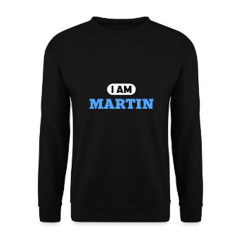 Martinsspruch für stolze Martins - Unisex Pullover - Schwarz - Vorne - Alina (178cm) & Michal (187cm)