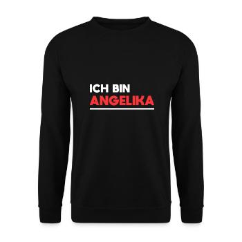 Angelika Name Spruch für stolze Angelikas - Unisex Pullover - Schwarz - Vorne - Alina (178cm) & Michal (187cm)