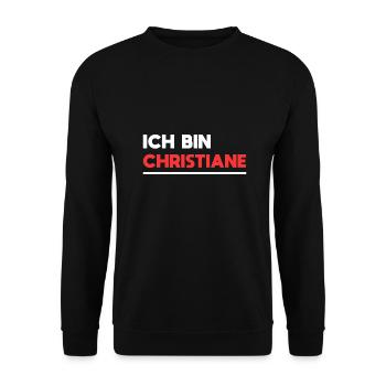 Christiane Name Spruch für stolze Christianes - Unisex Pullover - Schwarz - Vorne - Alina (178cm) & Michal (187cm)