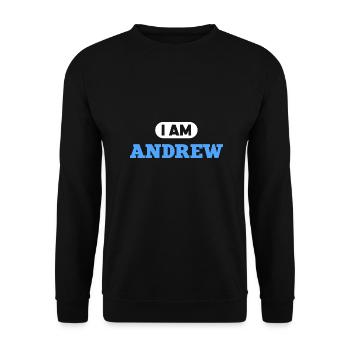 Andrew Name Saying für stolze Andrews - Unisex Pullover - Schwarz - Vorne - Alina (178cm) & Michal (187cm)