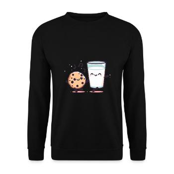 Duo de danse Happy Cookie Milk - Sweat-shirt Unisexe - noir - Devant - Alina (178cm) & Michal (187cm)