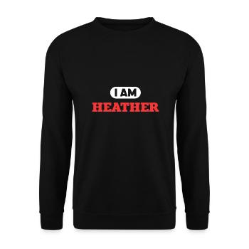 Heather Name Saying für stolze Heathers - Unisex Pullover - Schwarz - Vorne - Alina (178cm) & Michal (187cm)
