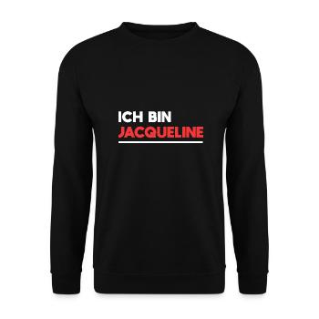 Jacqueline Name Spruch für stolze Jacquelines - Unisex Pullover - Schwarz - Vorne - Alina (178cm) & Michal (187cm)