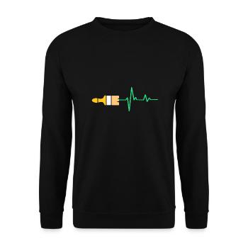 Herzschlag Pinsel Design für Maler und Lackierer - Unisex Pullover - Schwarz - Vorne - Alina (178cm) & Michal (187cm)
