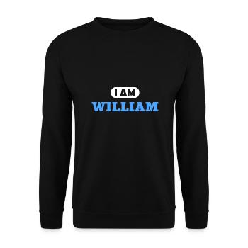 William Namenszusatz für stolze Williams - Unisex Pullover - Schwarz - Vorne - Alina (178cm) & Michal (187cm)