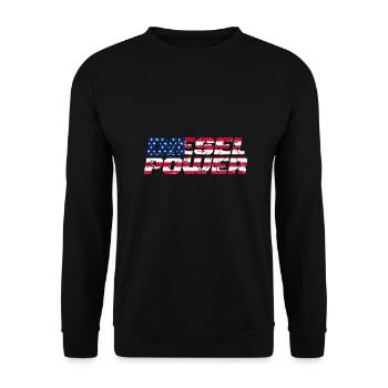 USA Power Design for Diesel Drivers - Unisex Sweatshirt - black - Front - Alina (178cm) & Michal (187cm)