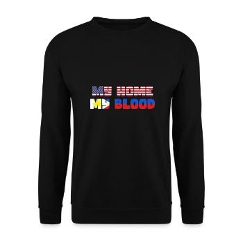 Patriotisches USA Design für stolze Pinoys - Unisex Pullover - Schwarz - Vorne - Alina (178cm) & Michal (187cm)