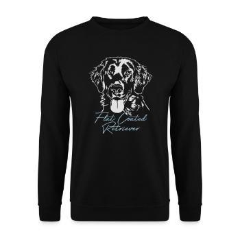 FLAT COATED RETRIEVER Hunde Hund Jagdhund Wilsigns - Unisex Pullover - Schwarz - Vorne - Alina (178cm) & Michal (187cm)