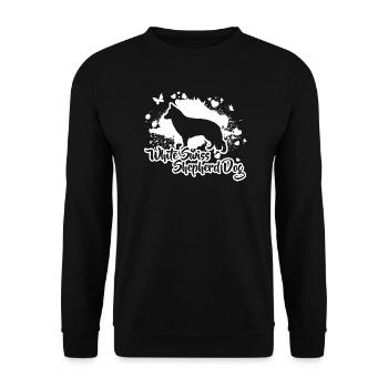 WHITE SWISS SHEPHERD DOG Hunde Hund Wilsigns - Unisex Pullover - Schwarz - Vorne - Alina (178cm) & Michal (187cm)