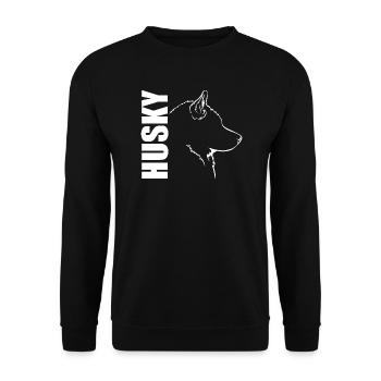 PROFIL HUSKY Chiens Chiens Wilsigns Chiens de traîneau - Sweat-shirt Unisexe - noir - Devant - Alina (178cm) & Michal (187cm)