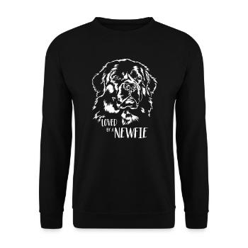 Aimé par un chien Terre-Neuve Newfie qui dit chiens - Sweat-shirt Unisexe - noir - Devant - Alina (178cm) & Michal (187cm)