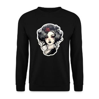 Goth Girl Gothic Red Flower Horror Evil Eye - Sweat-shirt Unisexe - noir - Devant - Alina (178cm) & Michal (187cm)