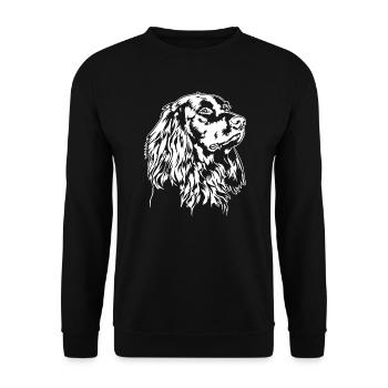 Deutsch Langhaar Portrait Jagdhunde Hund Wilsigns - Unisex Pullover - Schwarz - Vorne - Alina (178cm) & Michal (187cm)