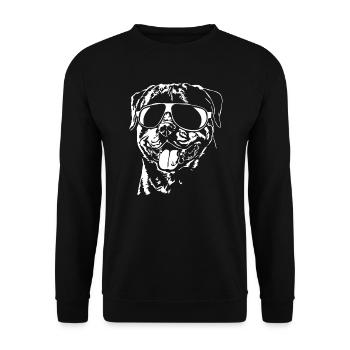 ROTTWEILER Cool Sunglasses Dog Dogs Wilsigns - Unisex Sweatshirt - black - Front - Alina (178cm) & Michal (187cm)