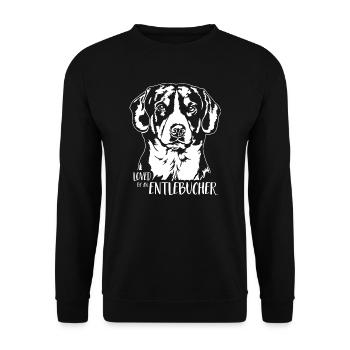 Adoré par un chien de montagne de l’Entlebucher Dogs Wilsigns - Sweat-shirt Unisexe - noir - Devant - Alina (178cm) & Michal (187cm)