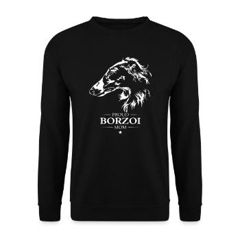 Borzoi Mom Dog Dog Borzoi Wilsigns - Unisex Sweatshirt - black - Front - Alina (178cm) & Michal (187cm)