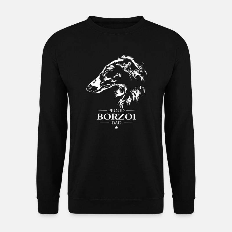 Borzoi Dad Hunde Hund Barsoi Wilsigns - Unisex Pullover - Schwarz