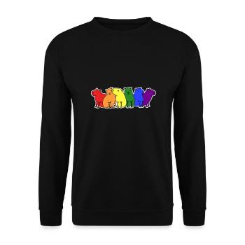 LGBT+ flag capybara design for LGBT+ people - Unisex Sweatshirt - black - Front - Alina (178cm) & Michal (187cm)