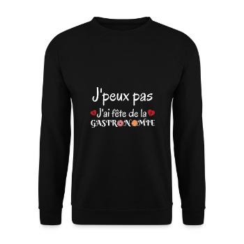 j'peux pas j'ai fête de la gastronomie - Sweat-shirt Unisexe - noir - Devant - Alina (178cm) & Michal (187cm)