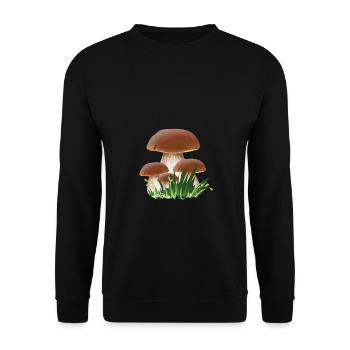 Schwammerljäger porcini mushrooms - Unisex Sweatshirt - black - Front - Alina (178cm) & Michal (187cm)