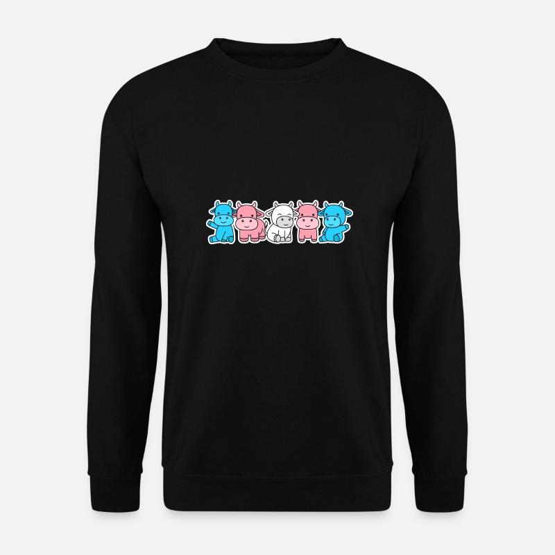 Trans Flagge Kuh Design für stolze Trans Menschen - Unisex Pullover - Schwarz