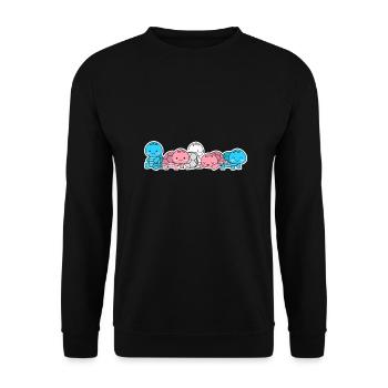 Trans flag turtle design for trans people - Unisex Sweatshirt - black - Front - Alina (178cm) & Michal (187cm)