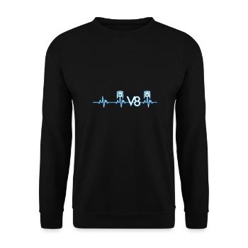 Conception de moteur V8 cylindres pour les fans de muscle car - Sweat-shirt Unisexe - noir - Devant - Alina (178cm) & Michal (187cm)