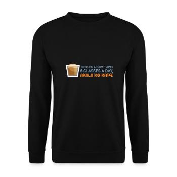Akala Ko Kape Kaffeedesign für stolze Pinoys - Unisex Pullover - Schwarz - Vorne - Alina (178cm) & Michal (187cm)
