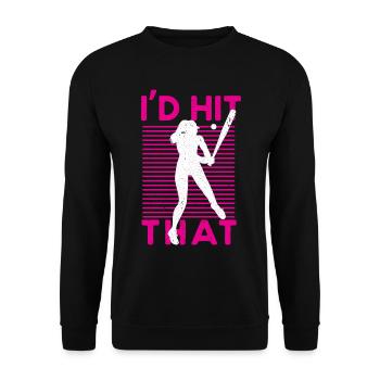 Baseball Baseball Bat Baseball Player - Unisex Sweatshirt - black - Front - Alina (178cm) & Michal (187cm)
