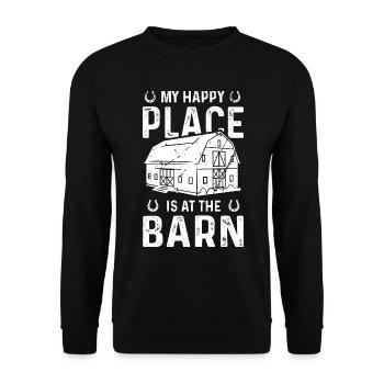 My favorite place is the barn - Unisex Sweatshirt - black - Front - Alina (178cm) & Michal (187cm)