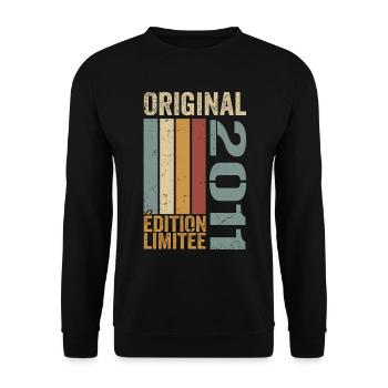 2011 | Limited Edition Geburtstagsgeschenk 2011 - Unisex Pullover - Schwarz - Vorne - Alina (178cm) & Michal (187cm)